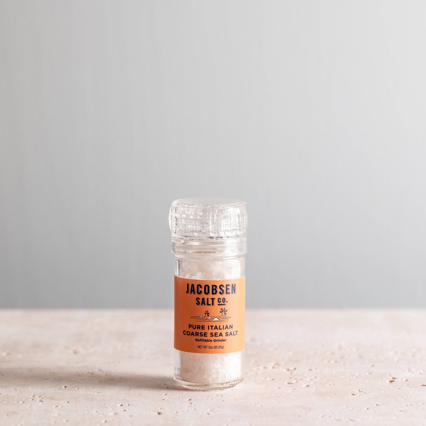 Jacobsen Salt Co. - Pure Italian Coarse Sea Salt Grinder - Glass Grinder