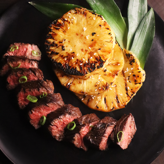 Teriyaki Hanger Steak & Grilled Pineapple