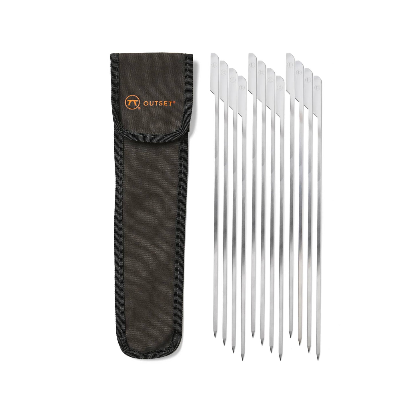 Fox Run Brands - Outset Stainless Steel Paddle Skewers with Storage Bag, 12"