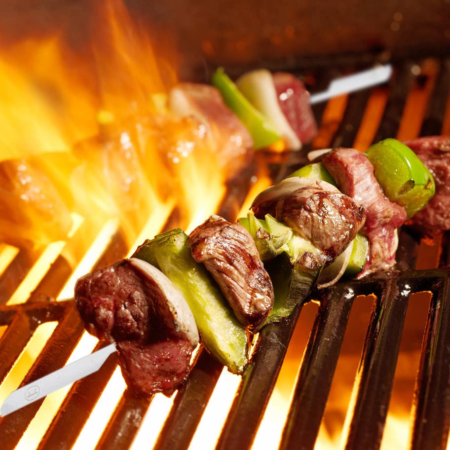 Fox Run Brands - Outset Stainless Steel Paddle Skewers with Storage Bag, 12"
