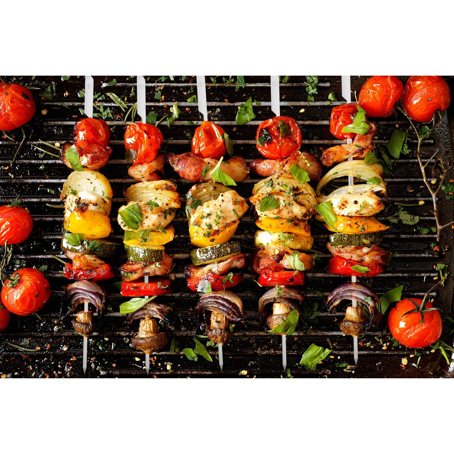 Fox Run Brands - Outset Stainless Steel Paddle Skewers with Storage Bag, 12"