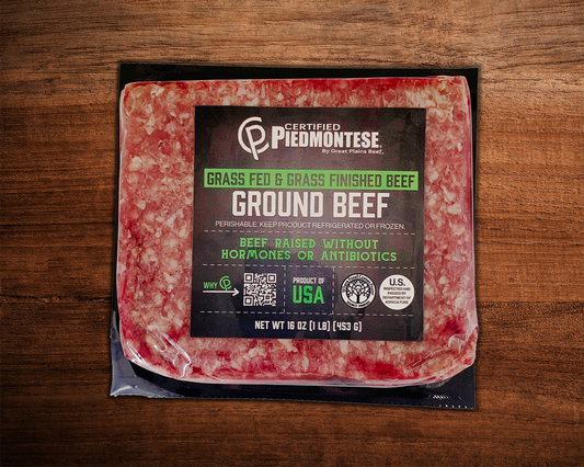 Certified Piedmontese Grass Fed 100% Beef, Ground