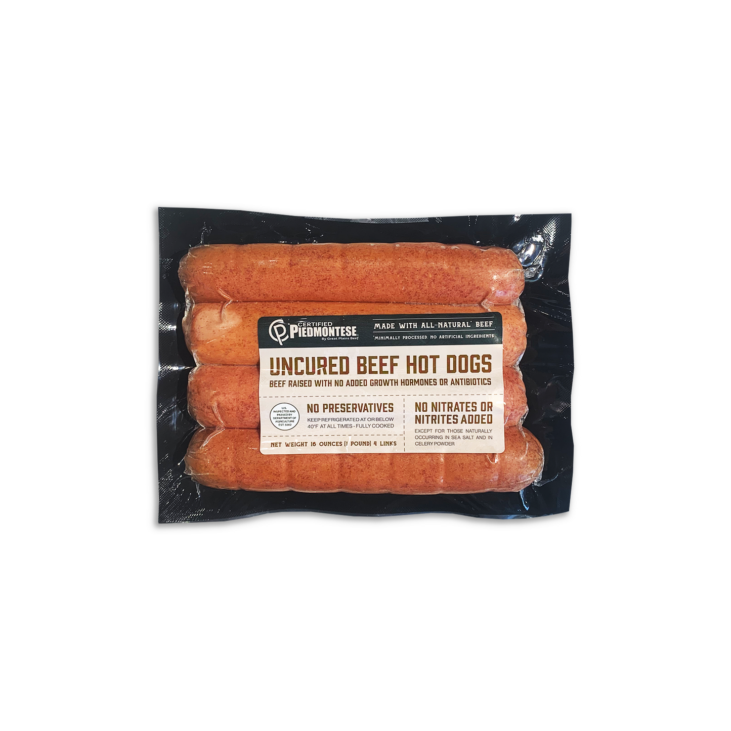 Certified Piedmontese Beef Hot Dogs