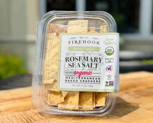 Firehook Rosemary Sea Salt Baked Crackers 100% Organic