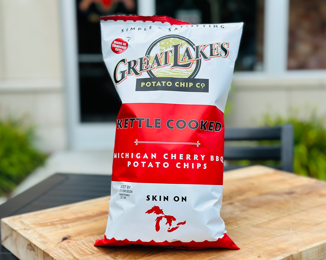 Great Lakes Cherry BBQ Potato Chips The Steak Shop by Fairway Packing