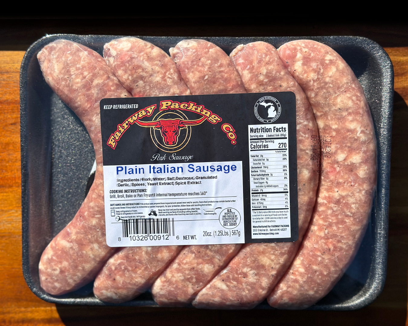 Plain Italian Sausage (No Fennel)