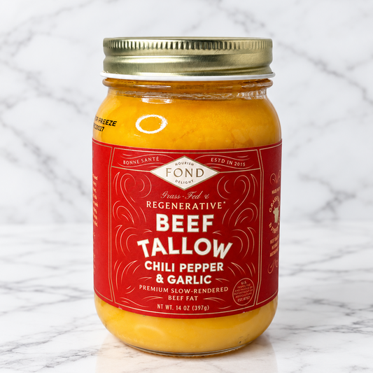 Chili & Garlic Regenerative Beef Tallow 14oz
