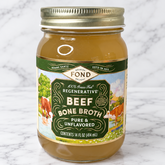 Regenerative Grass-Fed Beef Bone Broth 14 OZ.