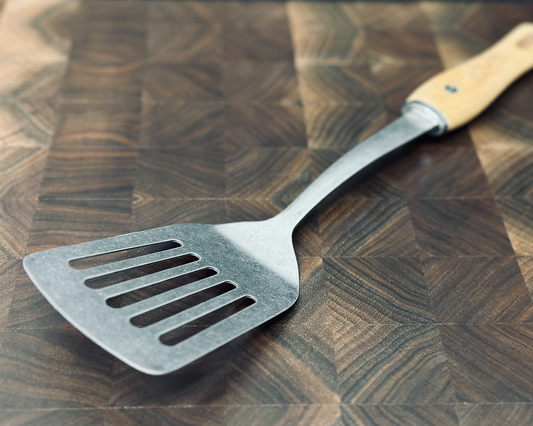 SLOTTED SPATULA STAINLESS STEEL WOOD - B BOIS